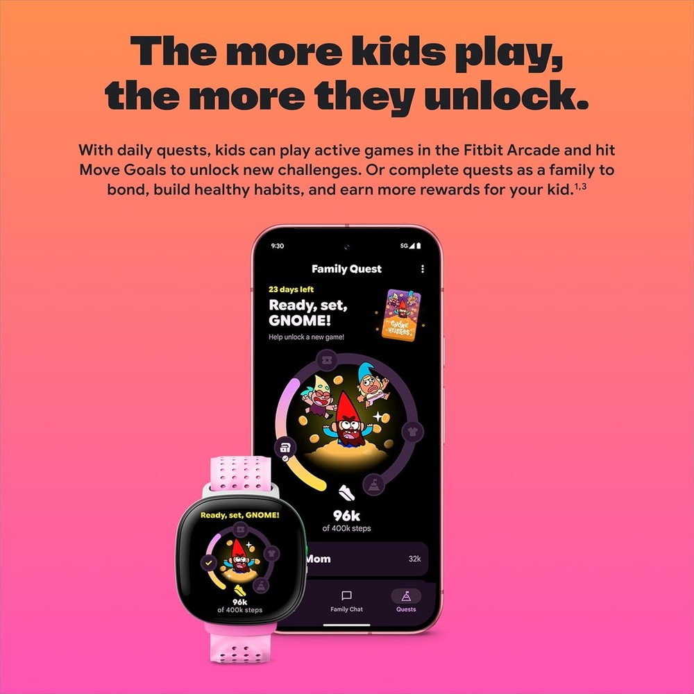 Fitbit Google Ace LTE Kids Smartwatch - Call, Message, GPS, Activity-Based Games