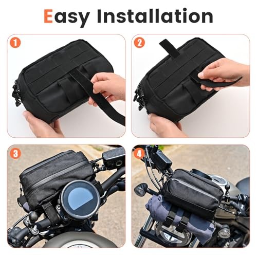 Motorcycle Handlebar Bag,Easy Installation Motorcycle Bag,Universal Black