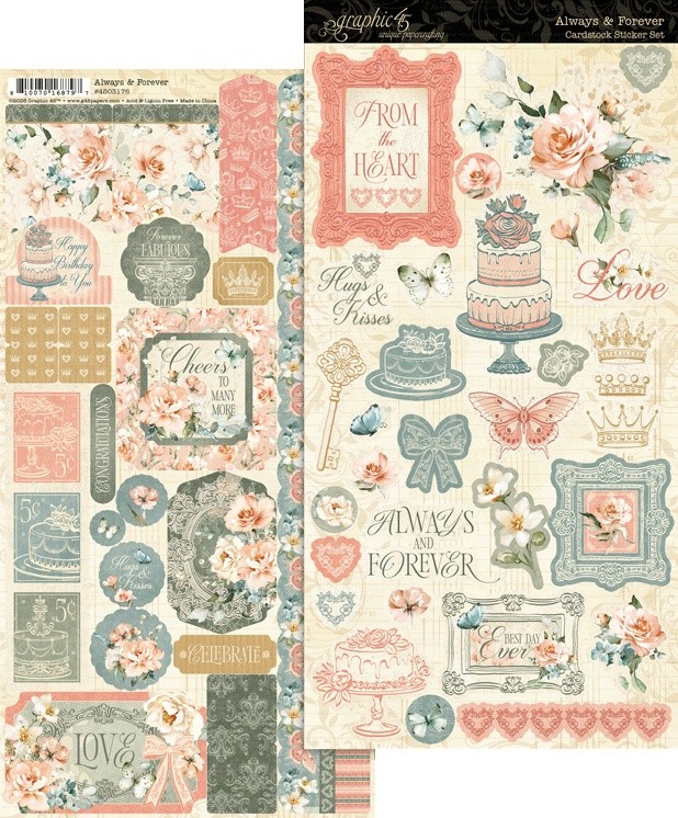 Graphic 45 Sticker Sheet-Always & Forever