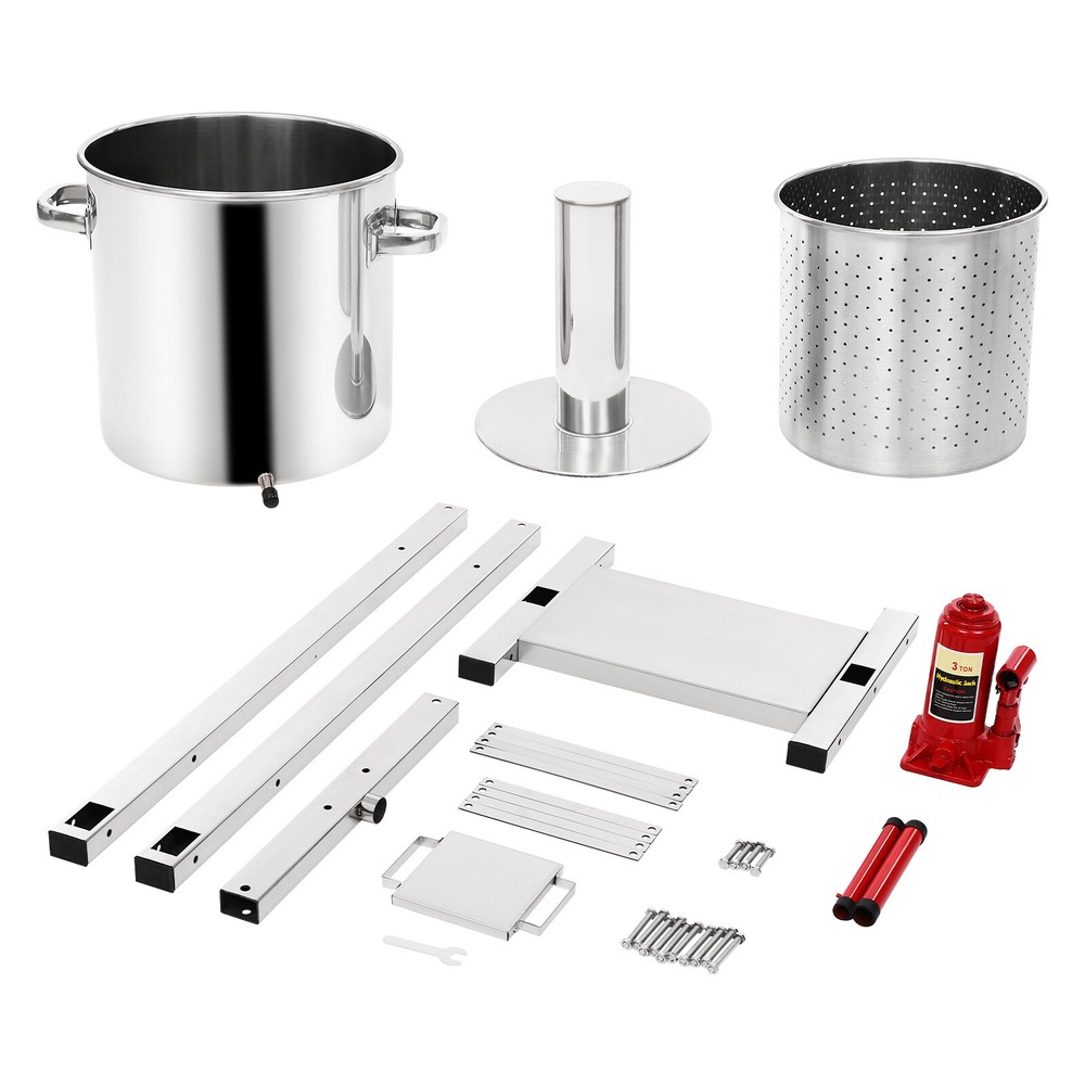 Fruit Press Crusher Grinder Apple Juice Wine Cider & Hydraulic Jack Fruit Press