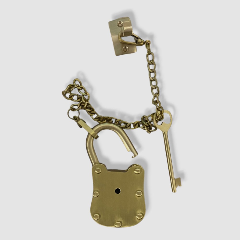 $200 Global Views Satin Brass Paris Padlock