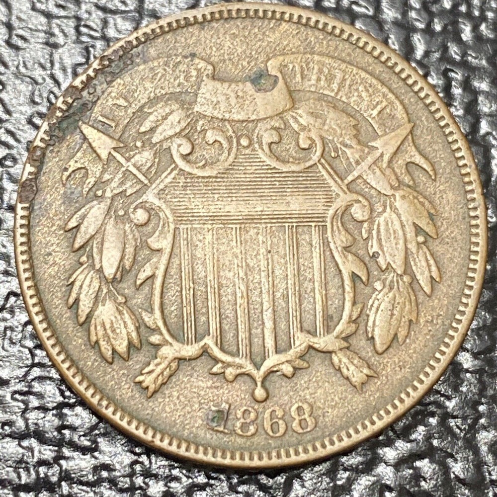 1868 Two Cent Piece 2c Better Grade XF Details #35162