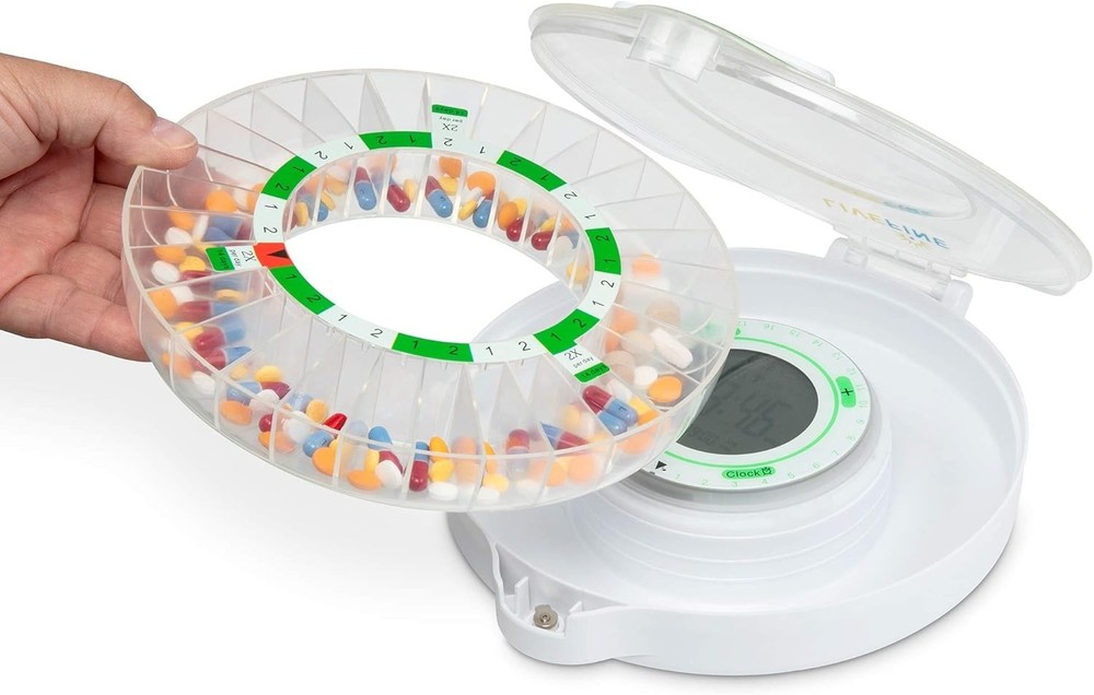 Automatic Pill Dispenser 28 Compartments, Large LCD, Key Lock, 4-Week Reminder