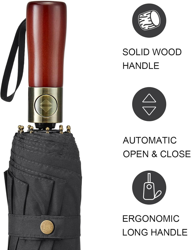 54 Inch Large Compact Windproof Golf Umbrella for Rain Oversized Auto Open Close