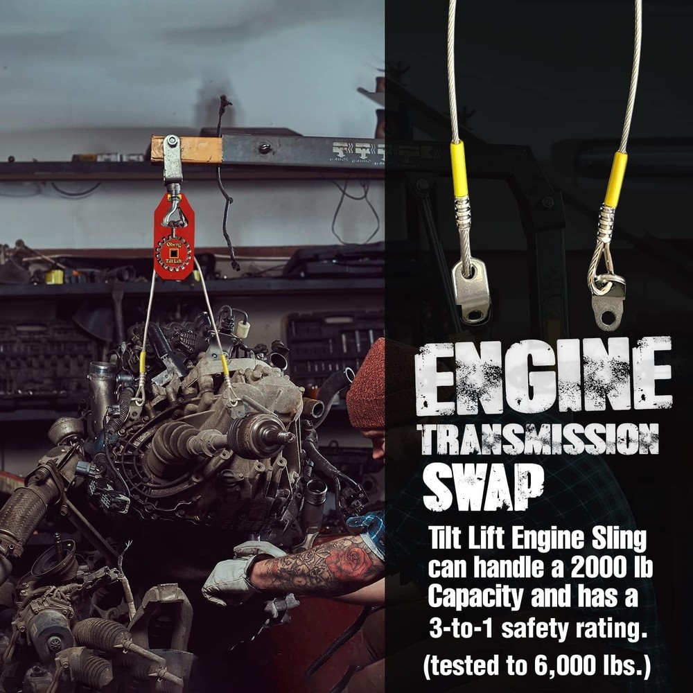 Engine Tilter Hoist Sling Single Hand Operation Engine Swap Lift Removal Pulling