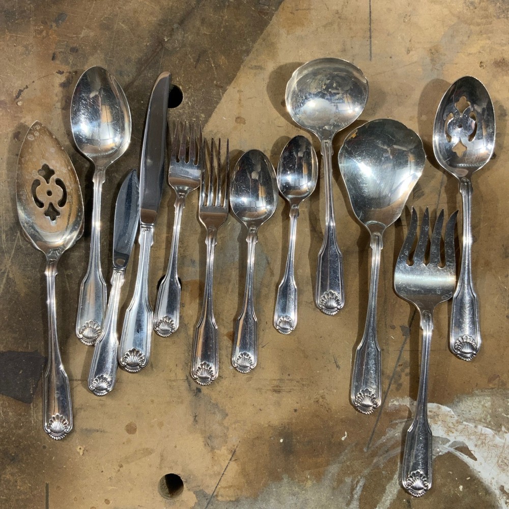 Oneida Classic Shell Serving Pieces Cube Mark Sliver Plate Flatware Replacements