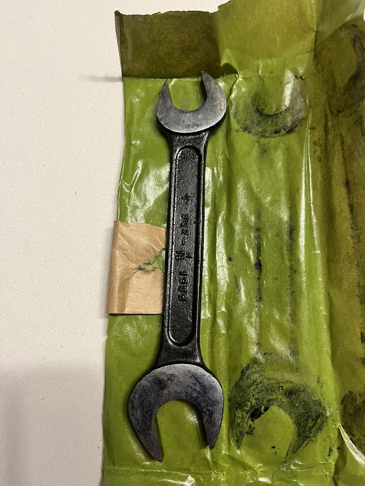 DROPSTAMCO - 5/16 + 3/8 Combination Spanner - Ex-MOD,Dated 1955 - Unissued ‘NOS’