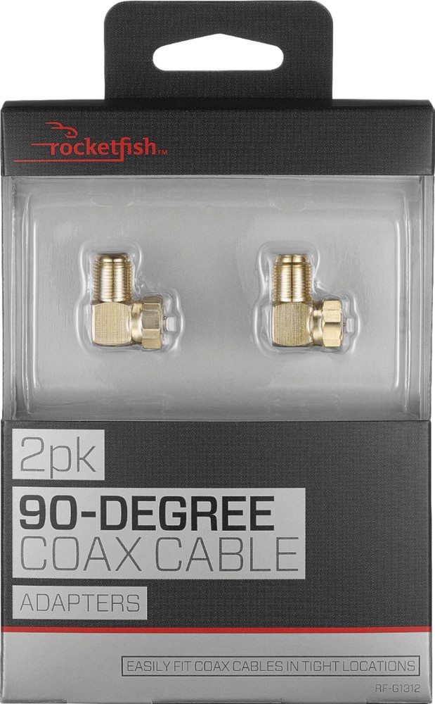 Rocketfish- 90-degree Coax Adapter (2 Pack) - Gold