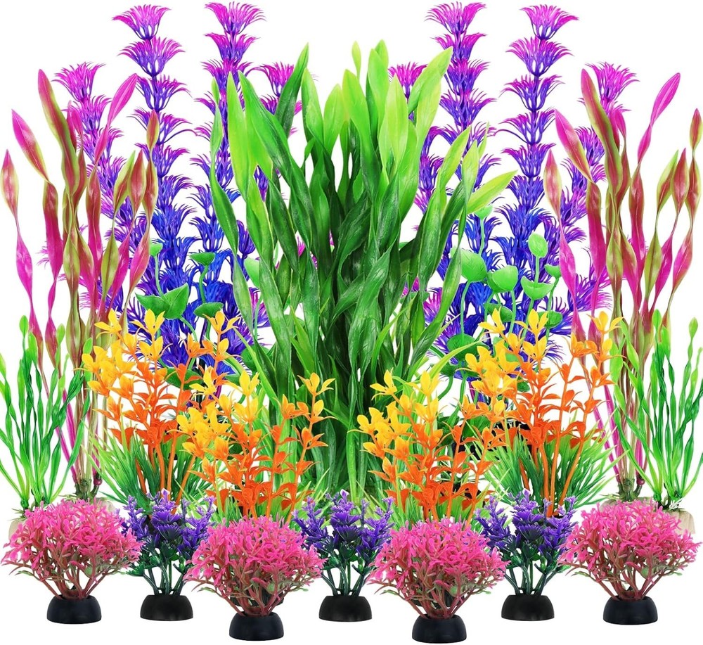 Fish Tank Decorations Plants 20pcs Aquarium Decorations Plants Plastic Fish Tank
