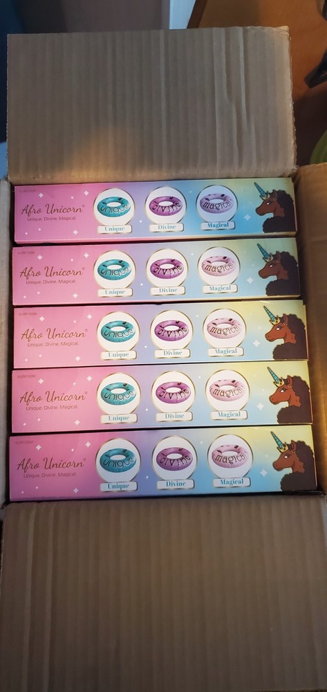 box of 5 unicorn floating tubes