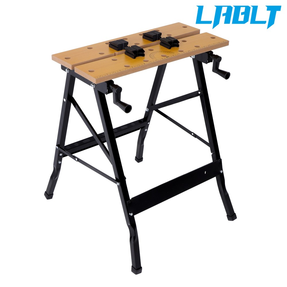 LABLT 220lb Folding Workbench,Vise Garage Steel Work Table Workshop Tool Storage