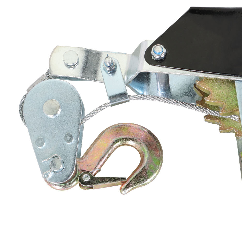 Heavy Duty 2 Ton Come Along Hand Winch Puller with Steel Cable & 2 Hooks