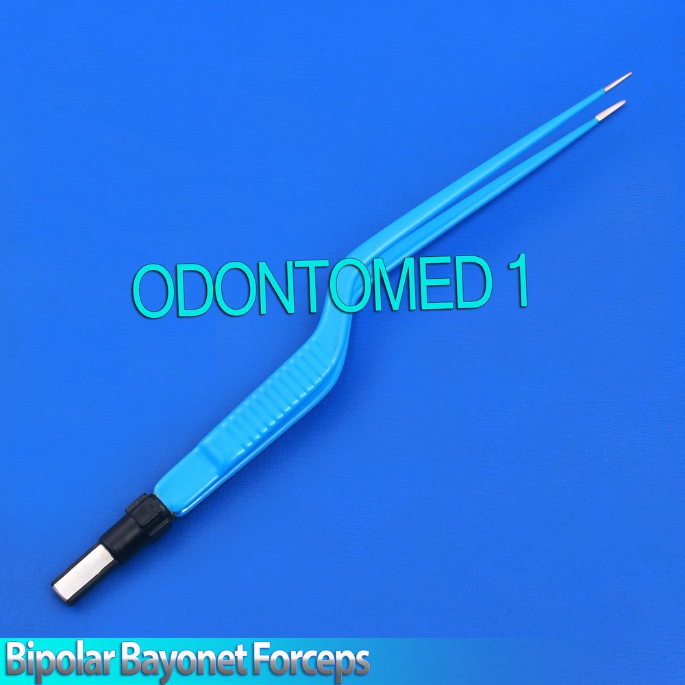 Bipolar Bayonet Forceps 8" ReUsable Electrosurgical Instruments EL-012