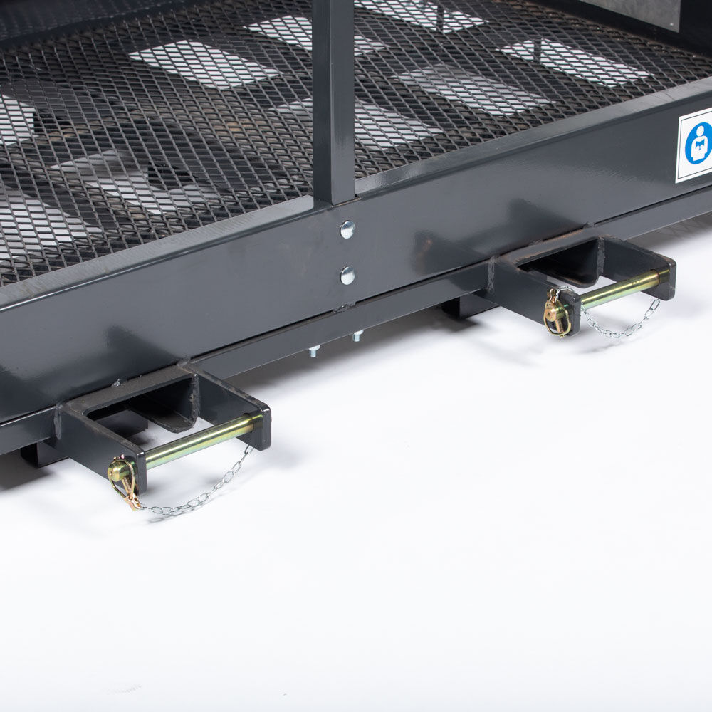 Titan Attachments 4' x 7'8" Mesh Telehandler Work Platform, Two Man Safety Baske