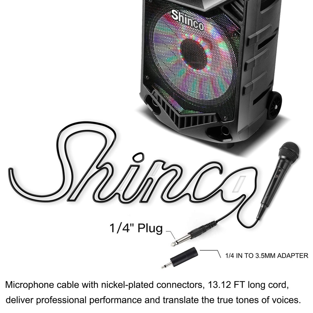 Shinco Handheld Mic, Cardioid Vocal Dynamic Microphone with 13ft Cable Black