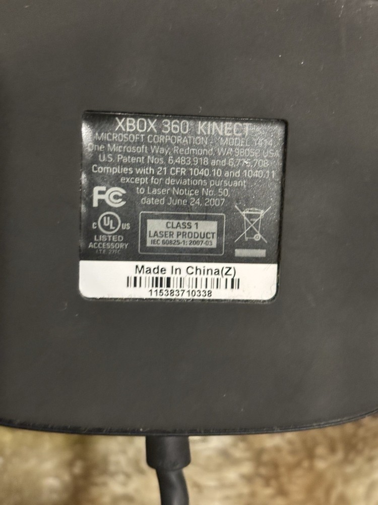 Xbox 360 Kinect model 1414 Black 06/24/2007