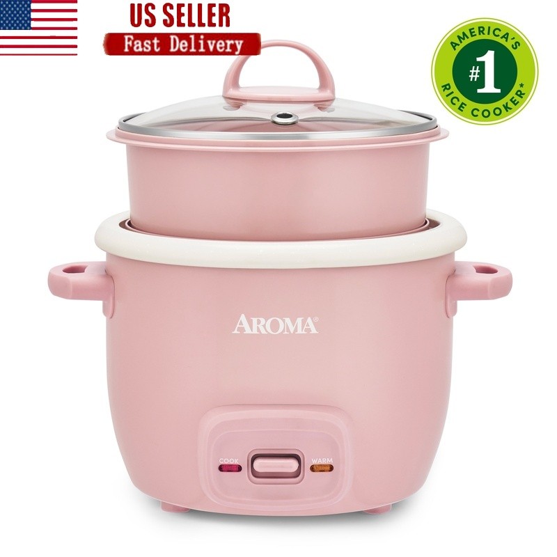 4-Cup Rice Cooker W/ Pop-Up Steamer Nonstick Ceramic Automatic Warm Function New