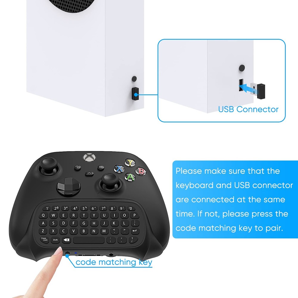 Keyboard for Xbox Series X/S, One/One Elite One/2 Controller, Black