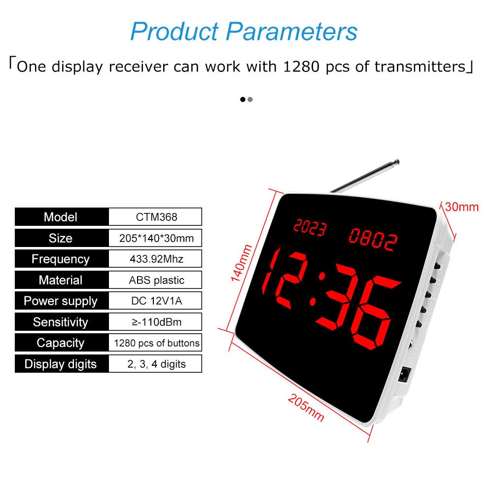 New Wireless Touch Keyboard Transmitter for Restaurant Pagers Waiter Service