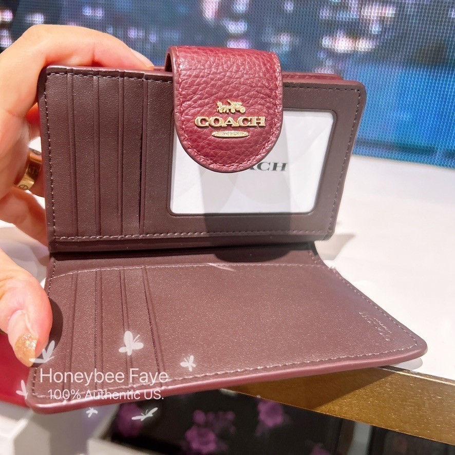 NWT Coach Medium Corner Zip Wallet CBO41 Dark Wine