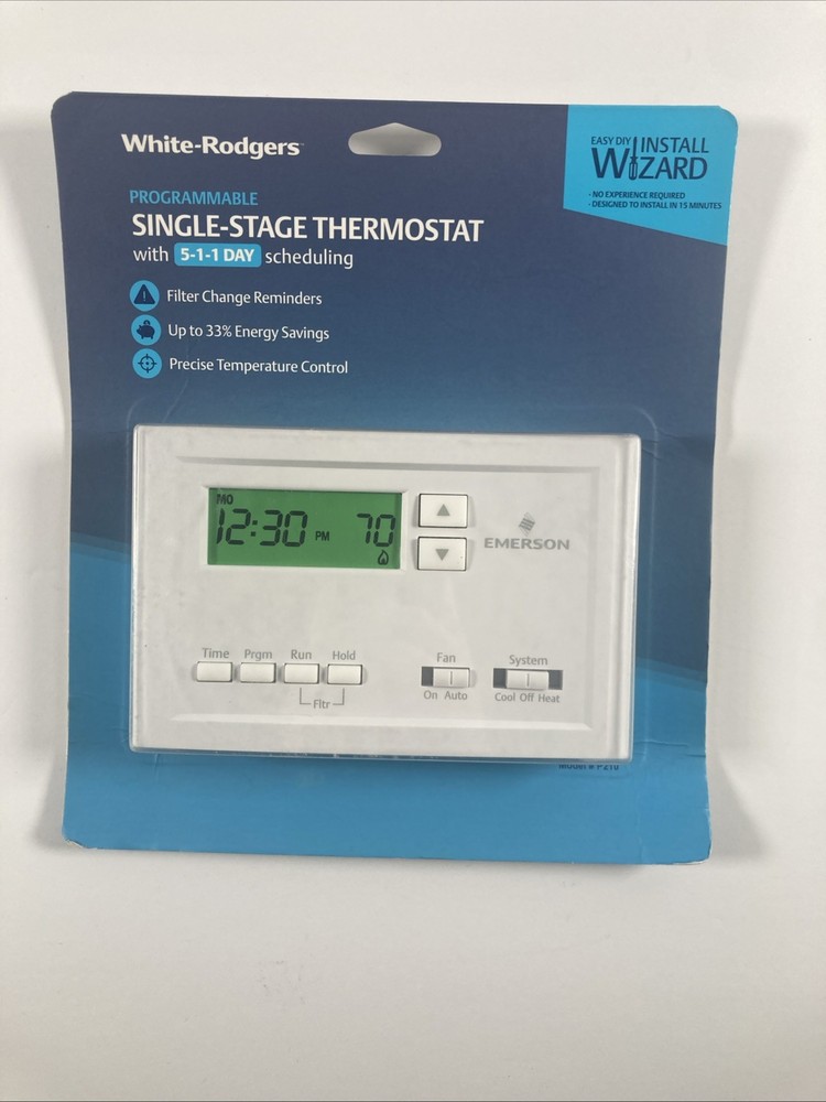 White-Rodgers Emerson P210 Programmable Single Stage Thermostat 511 Scheduling