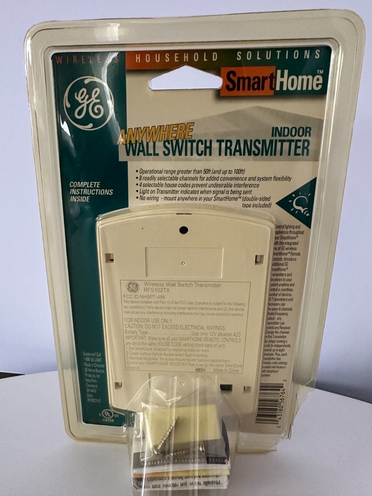 GE SmartHome Anywhere Indoor Wall Switch Transmitter RFS102TX