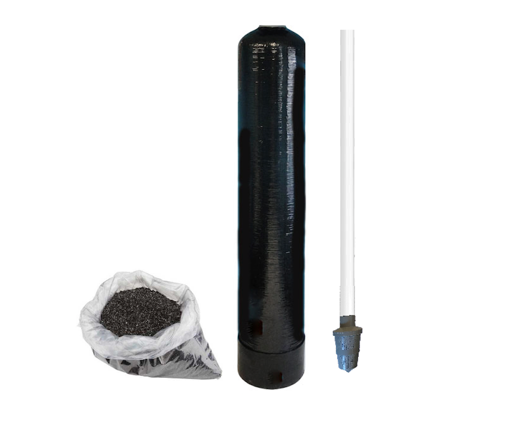 Replacement Water Filter Tank+ 2 cu ft Activated Carbon GAC & Riser Tube 12"x52"
