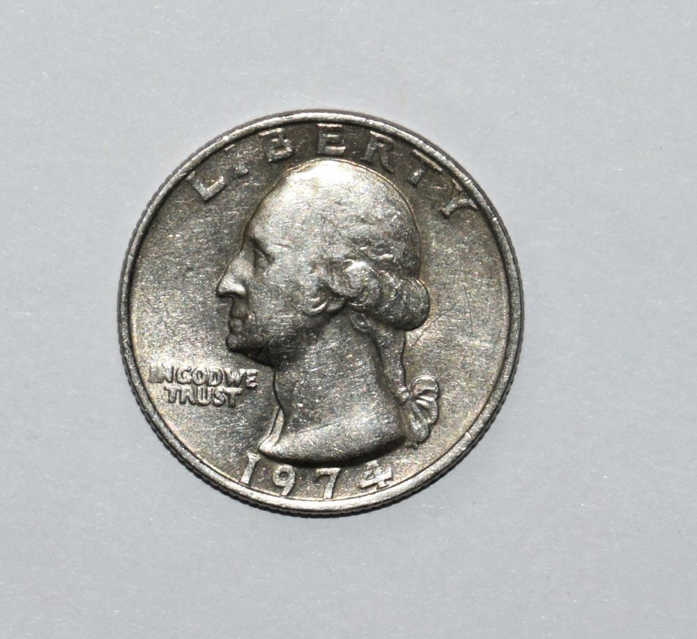1974 Quarter Error No Mint Mark Missing Claw/Foot, Weak Strike, Missing I's DD +