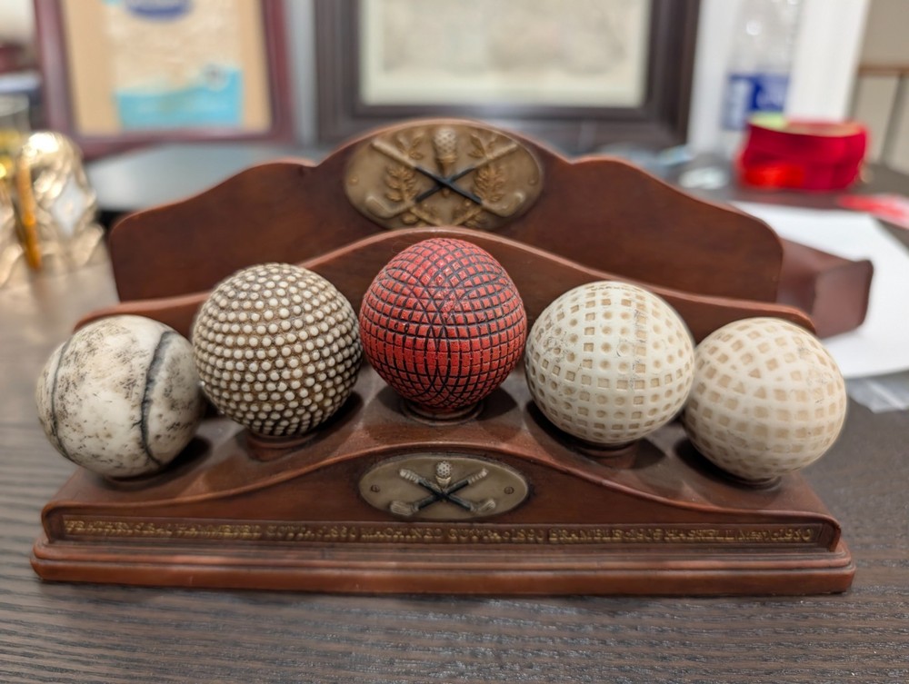 Vintage Golf Ball Evolution Display Set Warwick Feathery Gutta Haskell