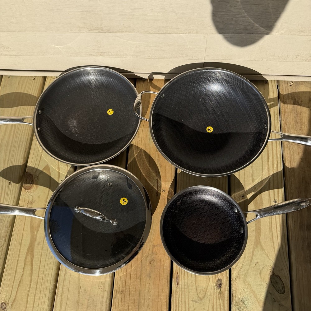 Hexclad Hybrid Cookware 5 Piece Set Preowned Great Condition