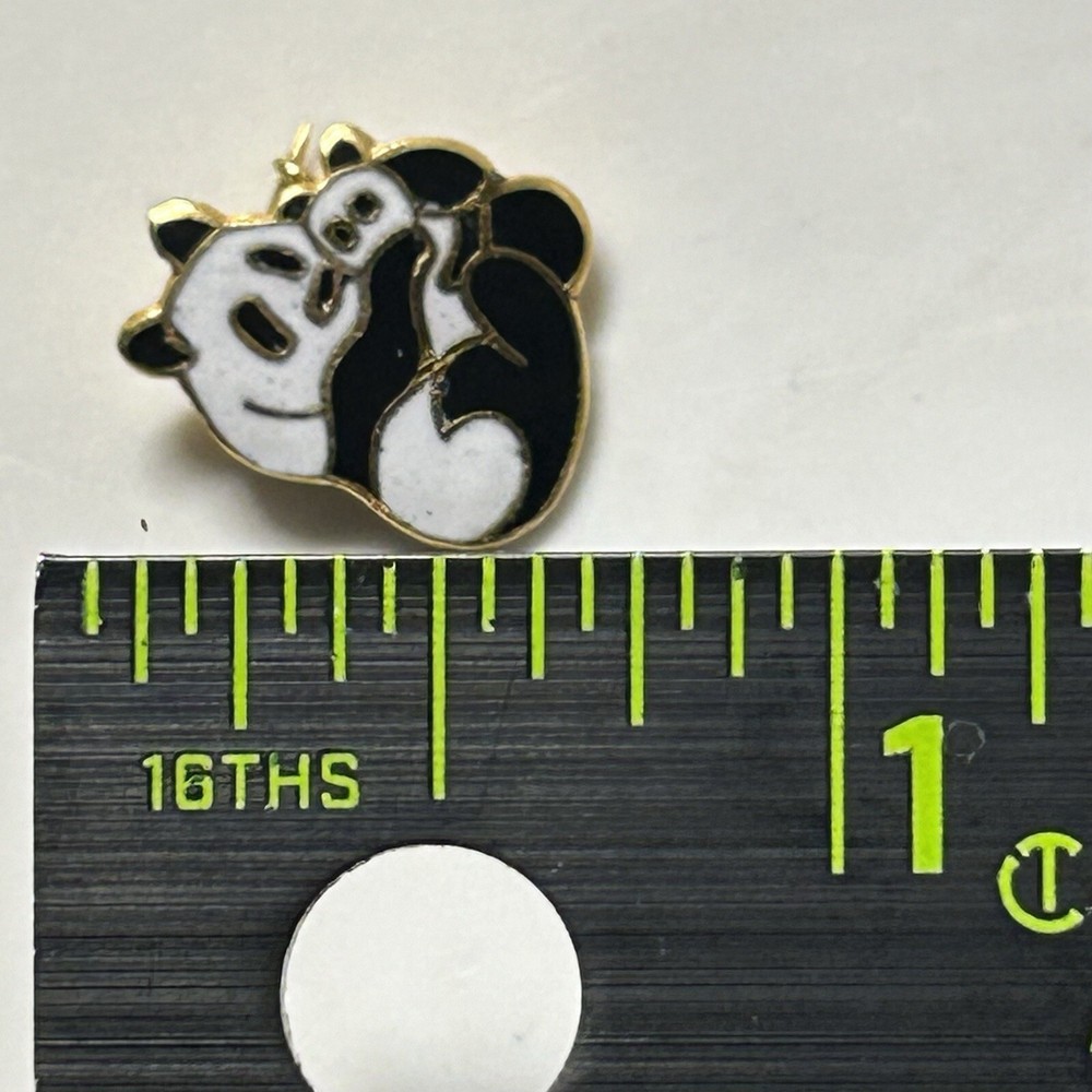 Panda Bear With Baby Bear Lapel Pin