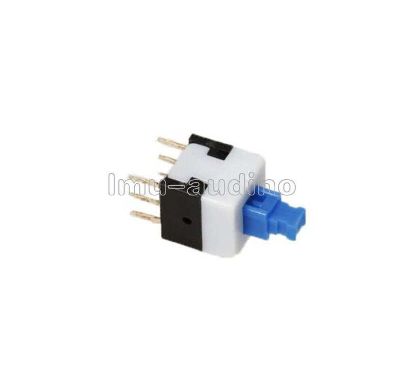 20pcs 8X8mm Cap Selflocking Type Square Blue Button Switch Control NEW