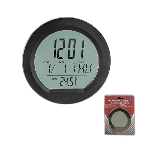 Car Digital Thermometer Clock, Dashboard Clock with Standard Digital Clock