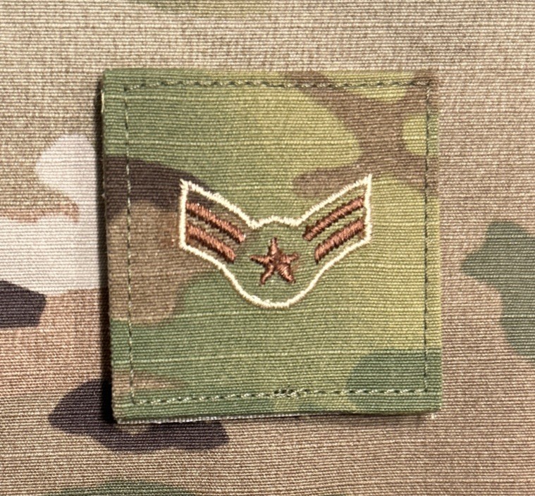 US Air Force A1C/E3 Rank OCP w/ Hook Airman First Class USAF