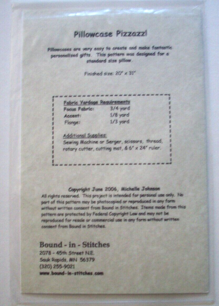 Pillowcase Pizzazz! quilt pattern *U