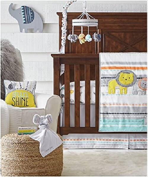 Wendy Bellissimo Sawyer Collection 7Pc Crib Bedding Set Include Sheets/Blanket