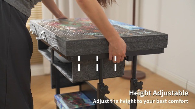 2000 Piece Foldable Felt Jigsaw Puzzle Table with Height Adjustment & 8 Trays