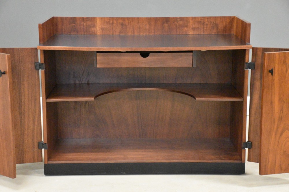 Refinished Walnut Bar by Milo Baughman for Directional