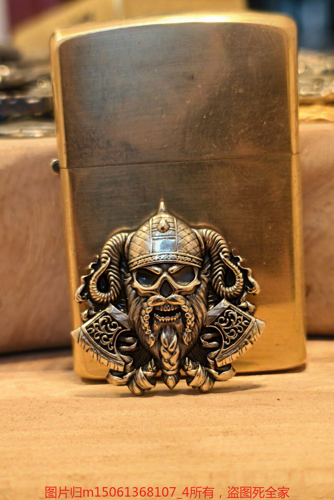 Skull Brass Emblem DIY for Kerosene Lighter Not Include Lighter