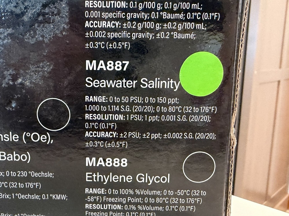 Milwaukee MA887 Digital Salinity Tester Refractometer