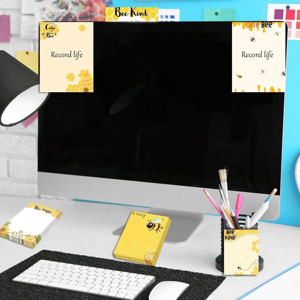 16 Pieces Bee Stiy Notes Bee Notepads Adhesive ey Bee Memo Notes Cute