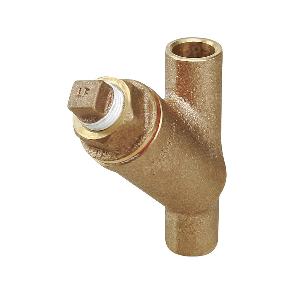 Cast Brass Y Strainer Valve with Plug and Mesh Screen - Sweat Connects