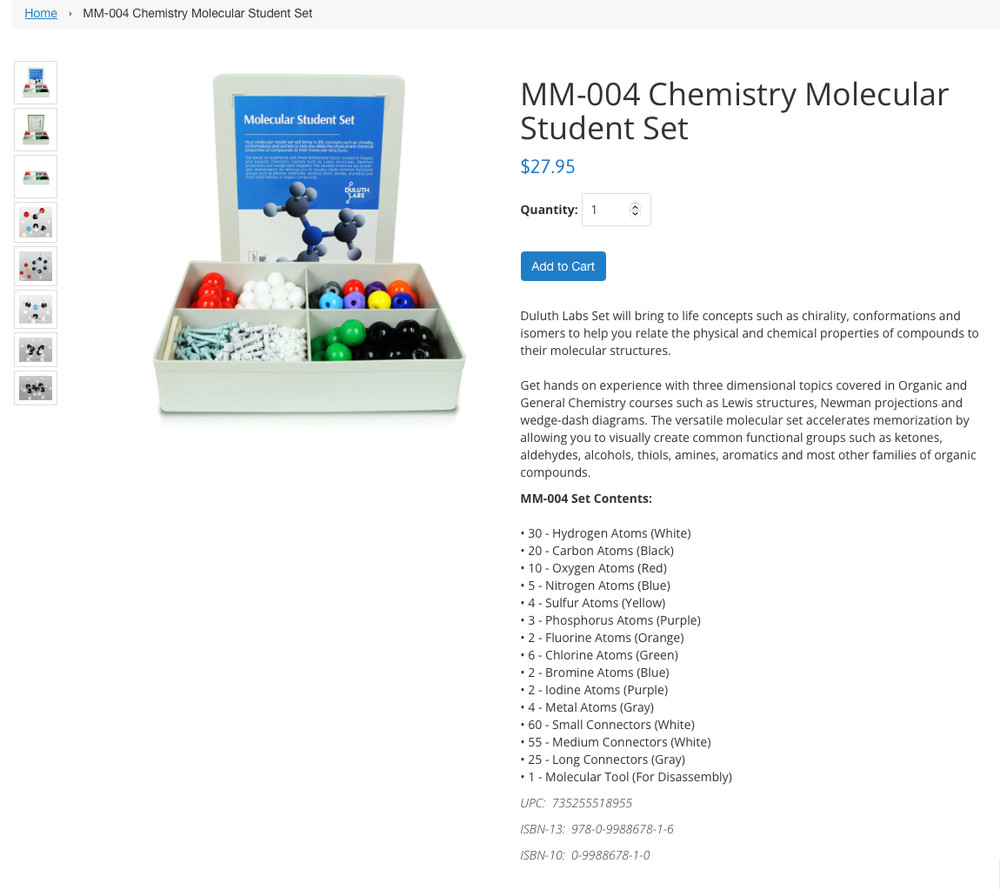 Duluth Labs Chemistru Molecular Student Set -mm-004