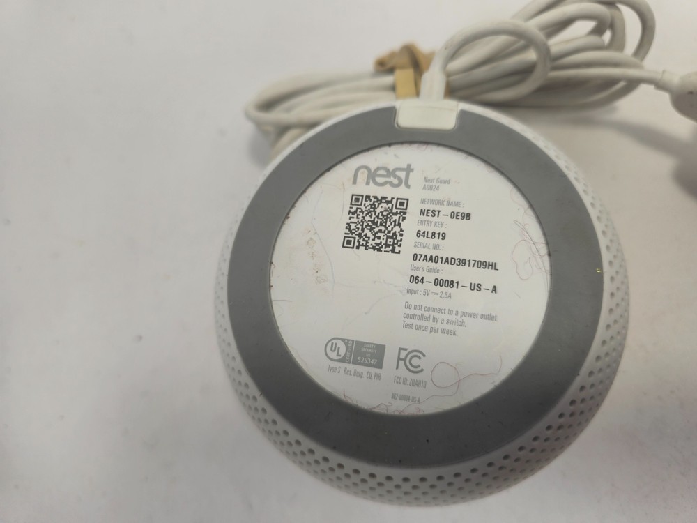 Google Nest Secure Alarm System - Base Guard Part & Power Adapter - A0024