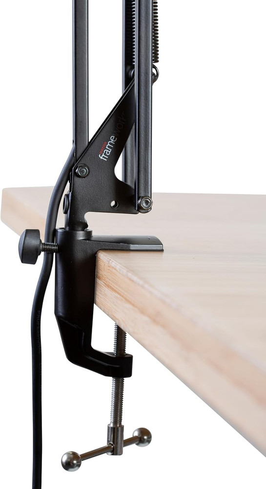 Spring-Loaded Desk-Mounted Microphone Boom Arm for Broadcasts, Podcasts, Content