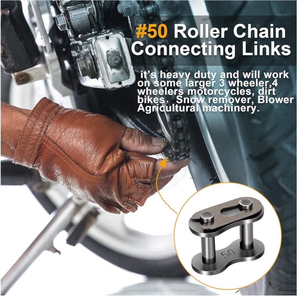 10 Pack #50 Roller Chain Connecting Links, Master Connector Link