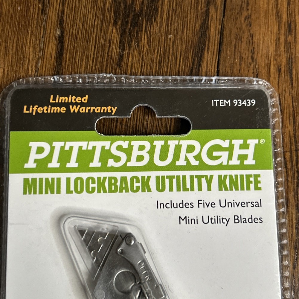 Pittsburgh 93439 Mini Folding Lock-Back Utility Knife – 5 Blades – Quick Change