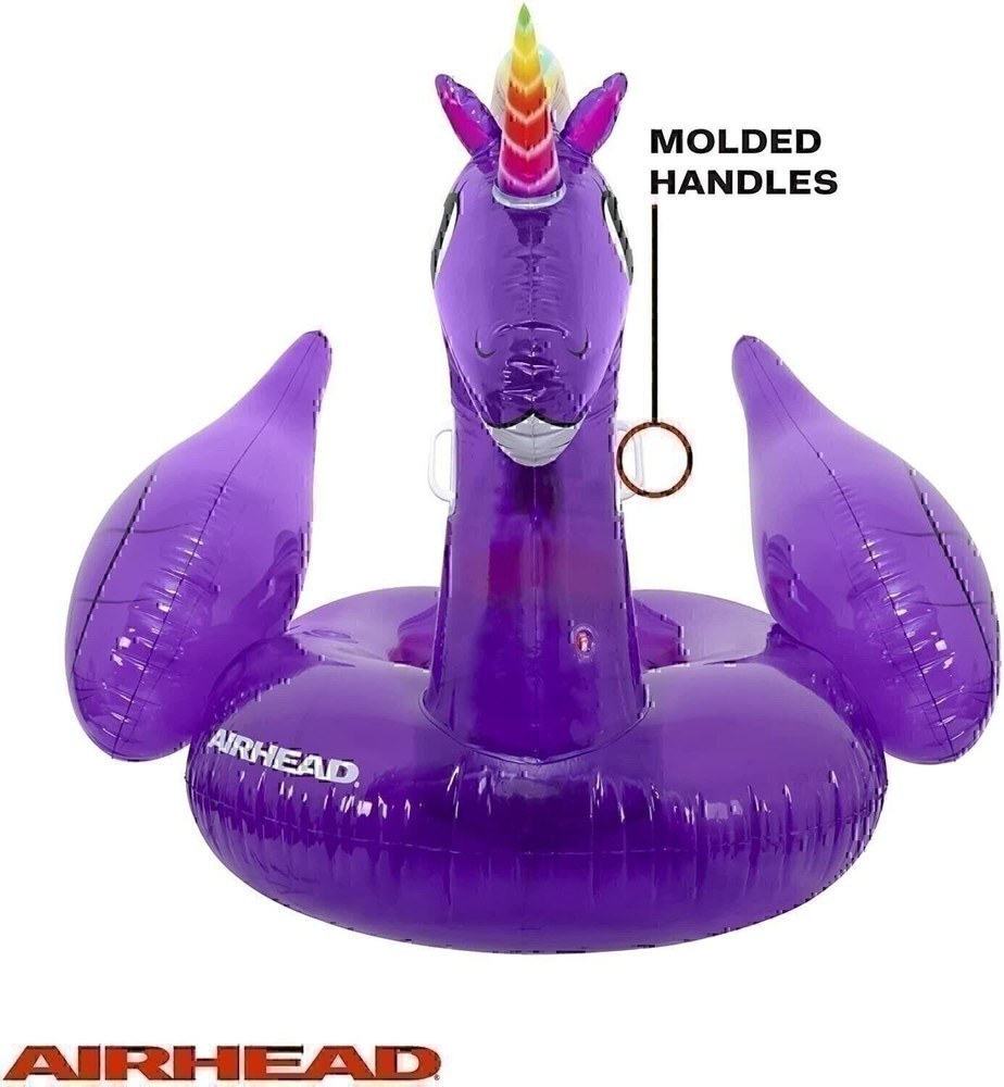 Airhead Inflatable Pool Float | Purple Unicorn Pool Float