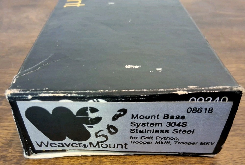 Weaver Mount Colt Python Trooper MkIII Trooper MKV Mount Base System 304S