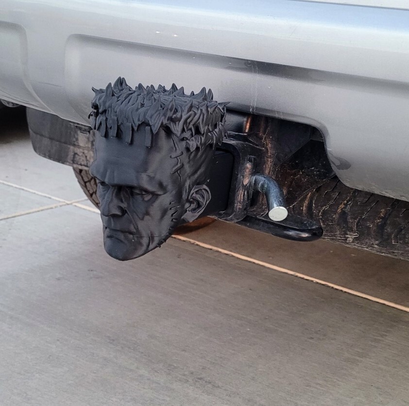 Frankenstein Trailer Hitch Cover. Fits 2"x2" Receiver. Several color options.